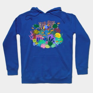 Coral Reef - multicoloured Sealife pattern by Cecca Designs Hoodie